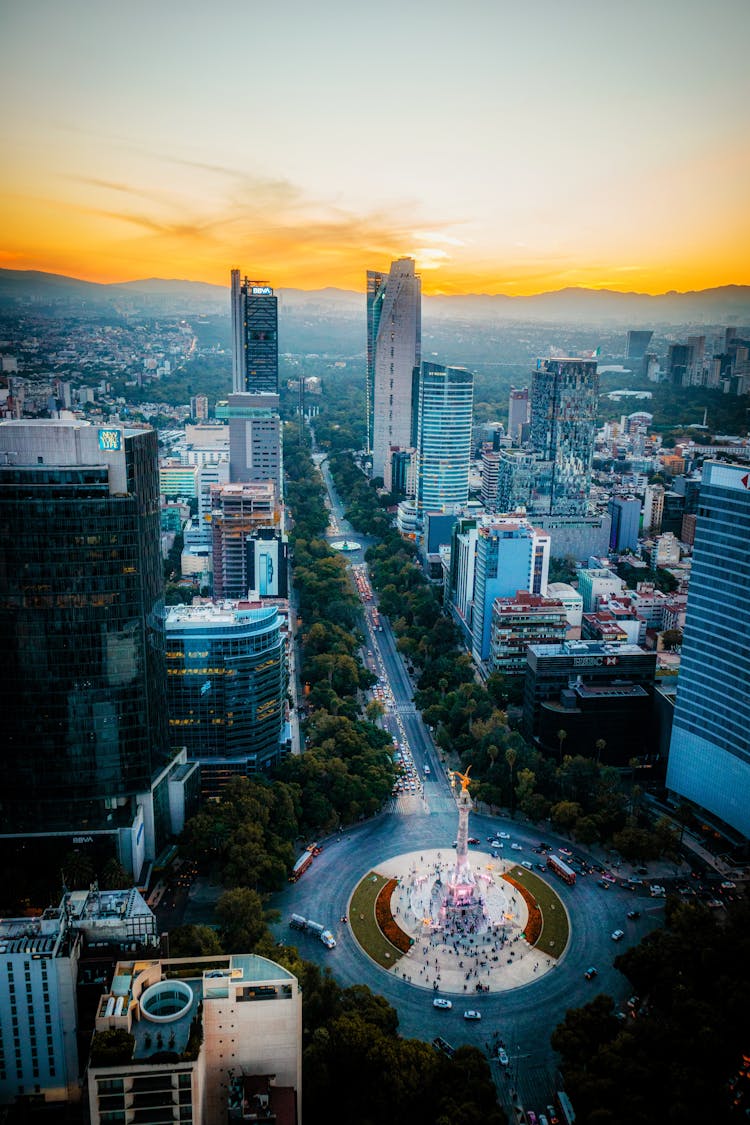 Cityscape Of Mexico City At Sunset 