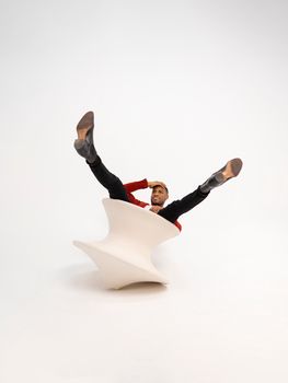 Man Falling out of Chair