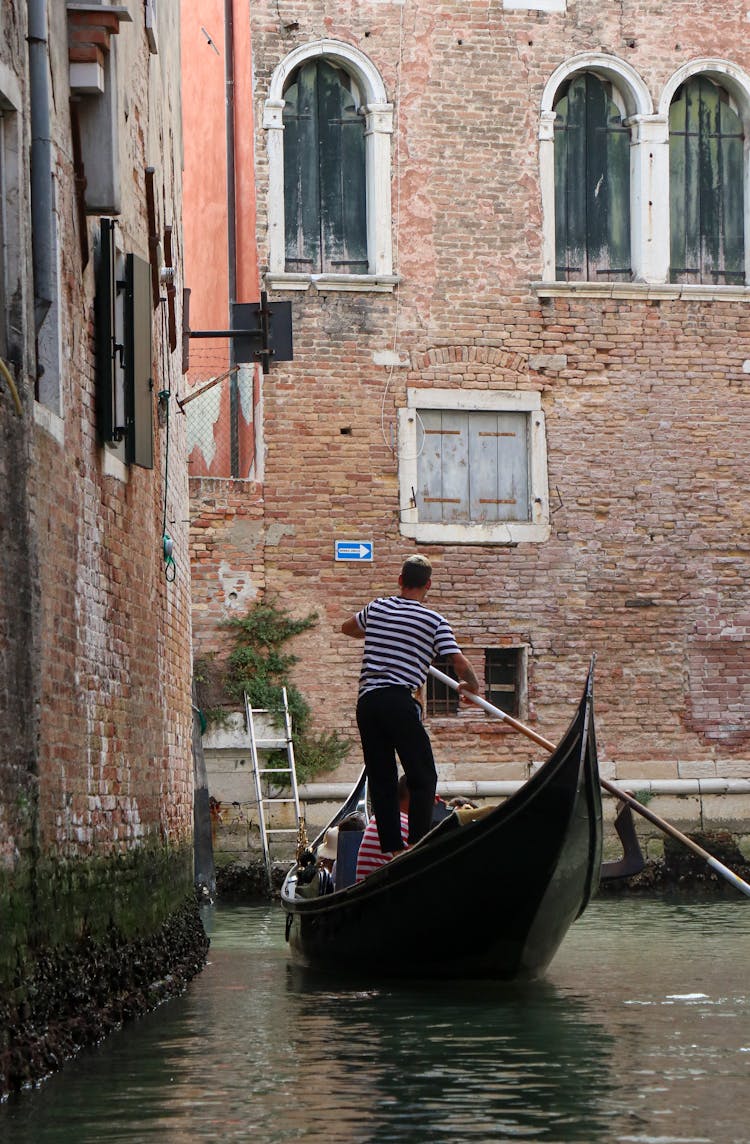 Man Paddling A Boat 