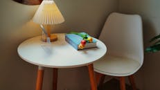 Modern Style Interior with Books and Flowers on a Table