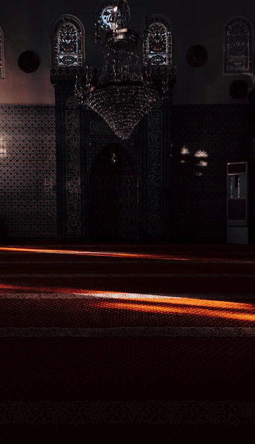 Dark Interior of a Mosque 