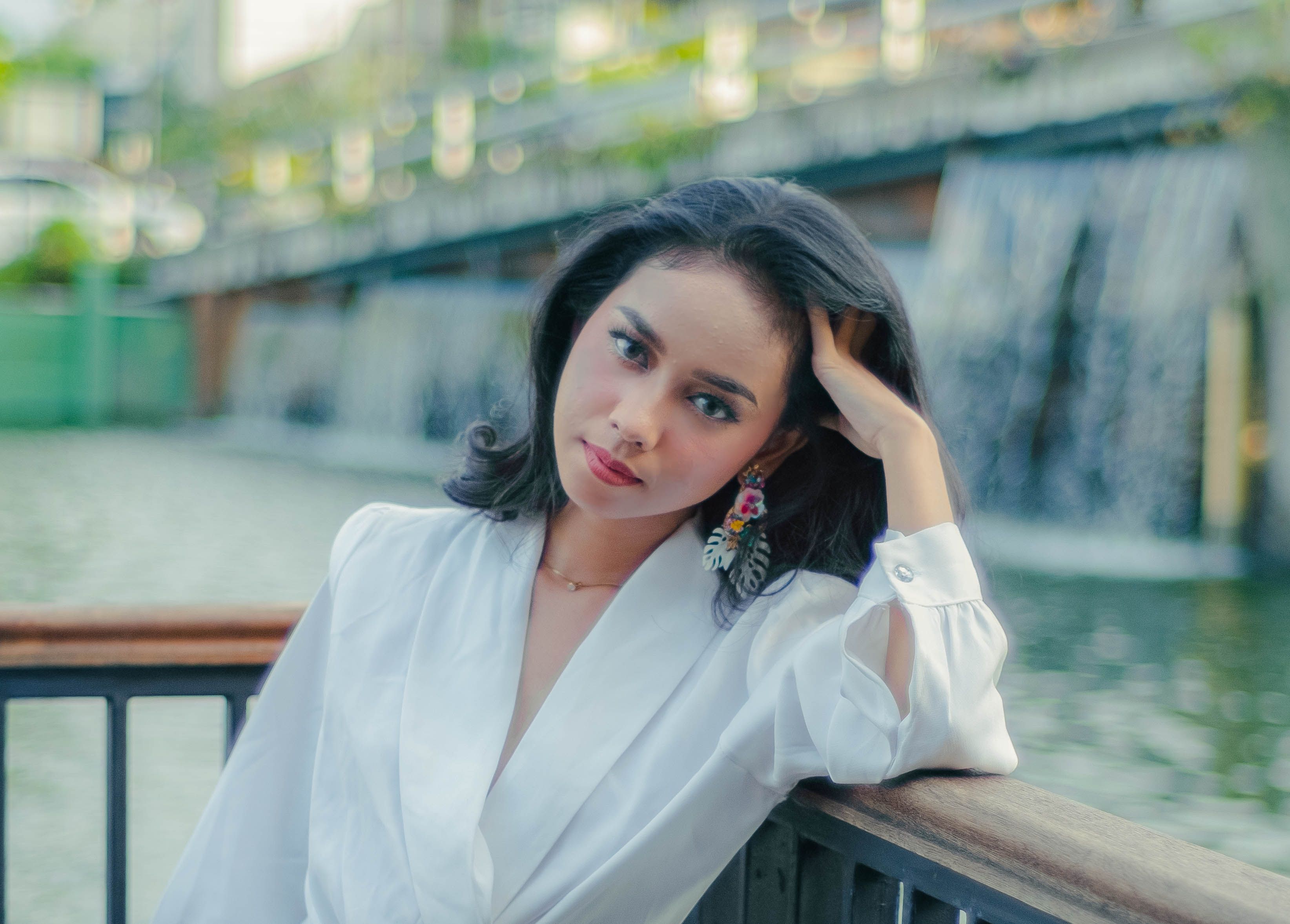 A Fashionable Woman in White Blazer Posing · Free Stock Photo