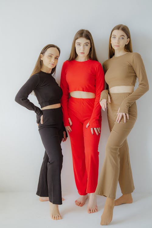 Women Posing on White Background