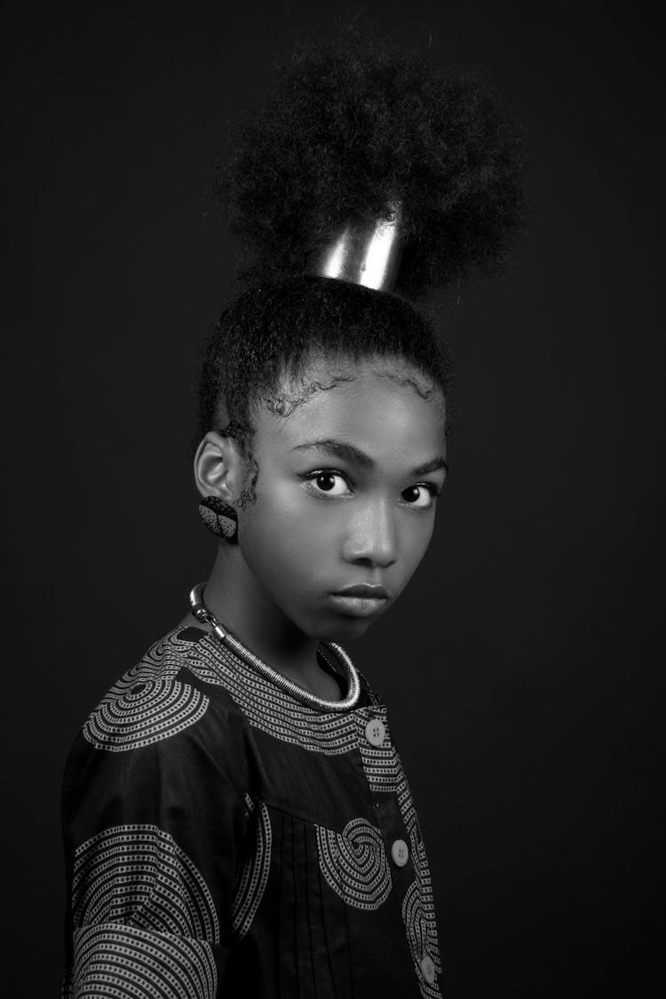 Portrait Of A Girl With Her Hair Up