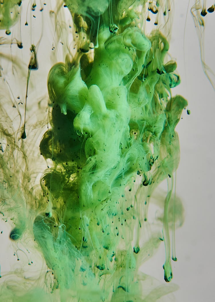 Green Ink In Liquid 