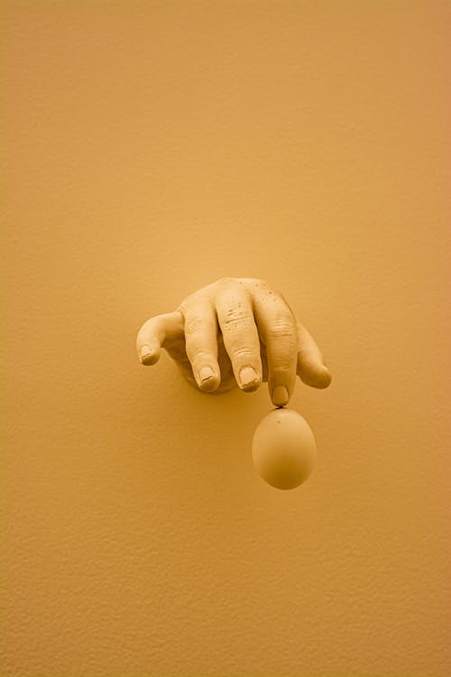 Hand Touching Floating Egg