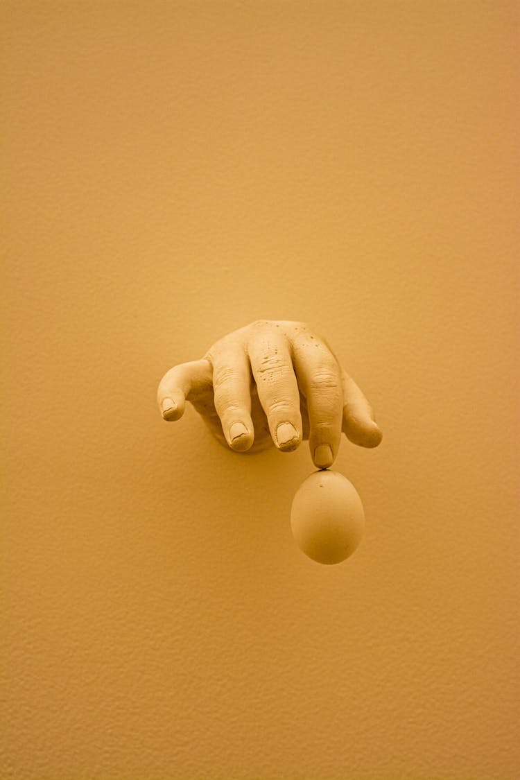 Hand Touching Floating Egg