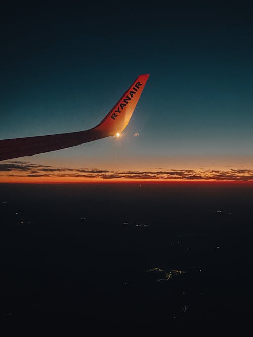 Imagine de stoc gratuită din aeronavă, amurg, aripă de avion