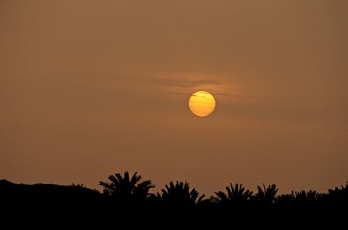Orange Sun in the Sky during Sunset