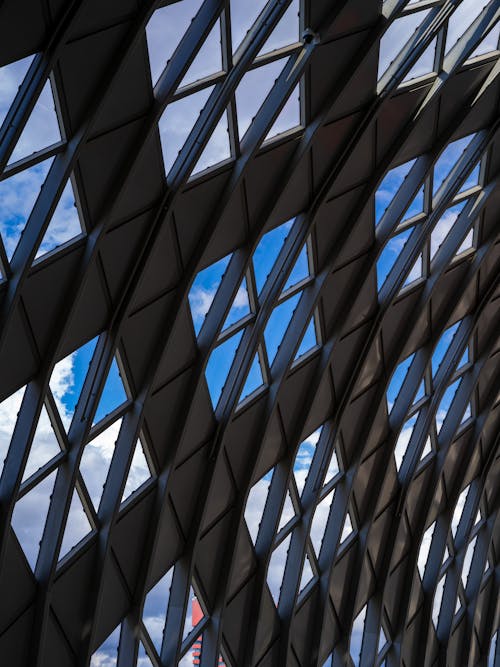 View of the Sky through Glass Roof