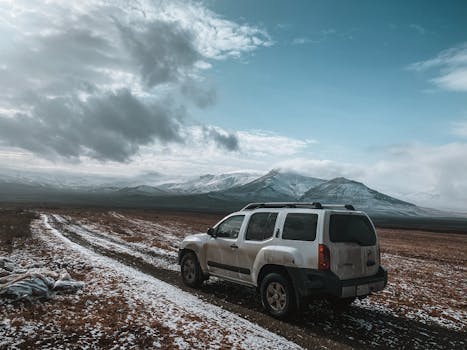 Explore the rugged beauty of Armenian mountains with a 4x4 offroad adventure on a snowy trail.