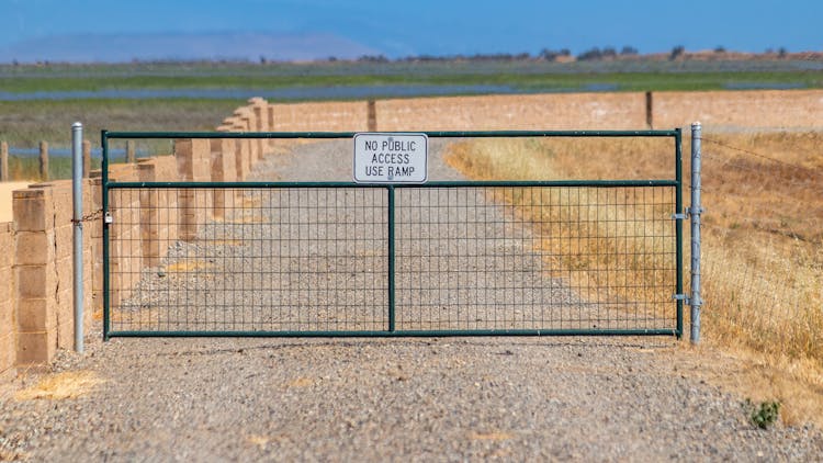 Driveway With A Metal Gate