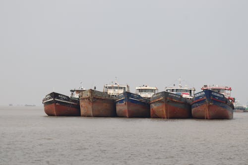 Cargo Ships in an Ocean 