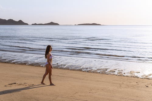 A Woman Walking on the Shore 