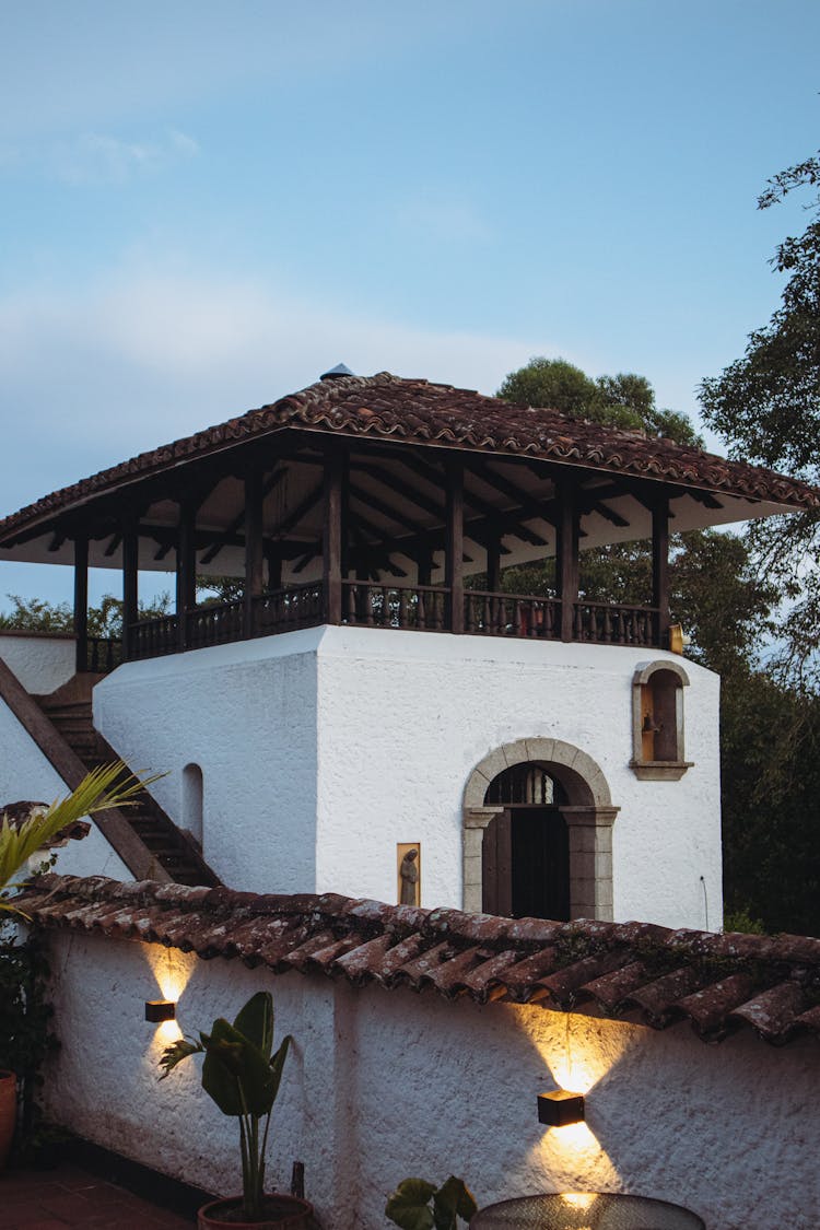 Rooftop Of A Traditional House In The Evening 