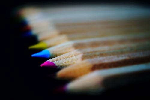 Free Group of Color Pencils Stock Photo