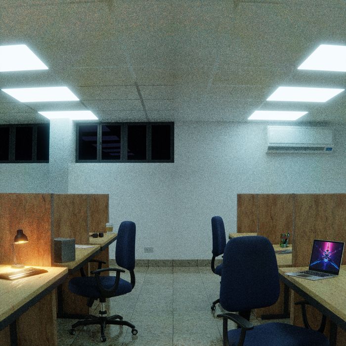 A dimly lit modern office interior — photo by Yusuf P on Pexels