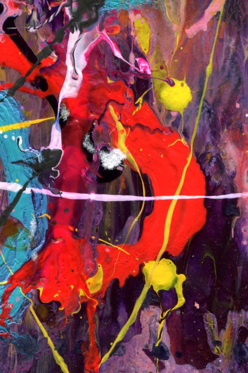 Colorful Smudges of Paint on Canvas