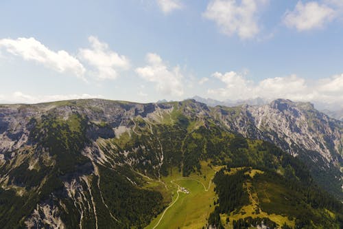 Imagine de stoc gratuită din altitudine, la țară, lanț montan