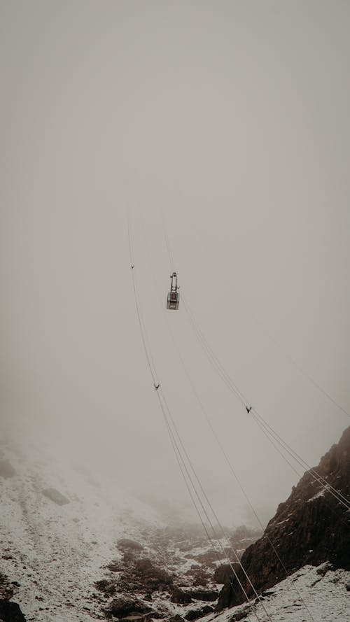 Free Grayscale Photo of a Zip Line Stock Photo