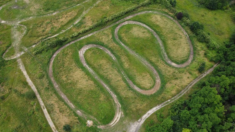 Motocross Track In High Angle Photography