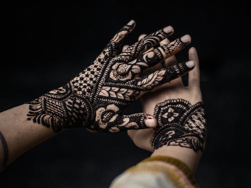 Imagine de stoc gratuită din artă corporală, fundal negru, henna