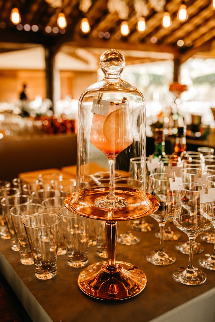 Empty Glasses On Counter