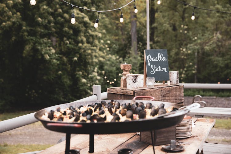 Self-service Food Station On A Wedding Venue