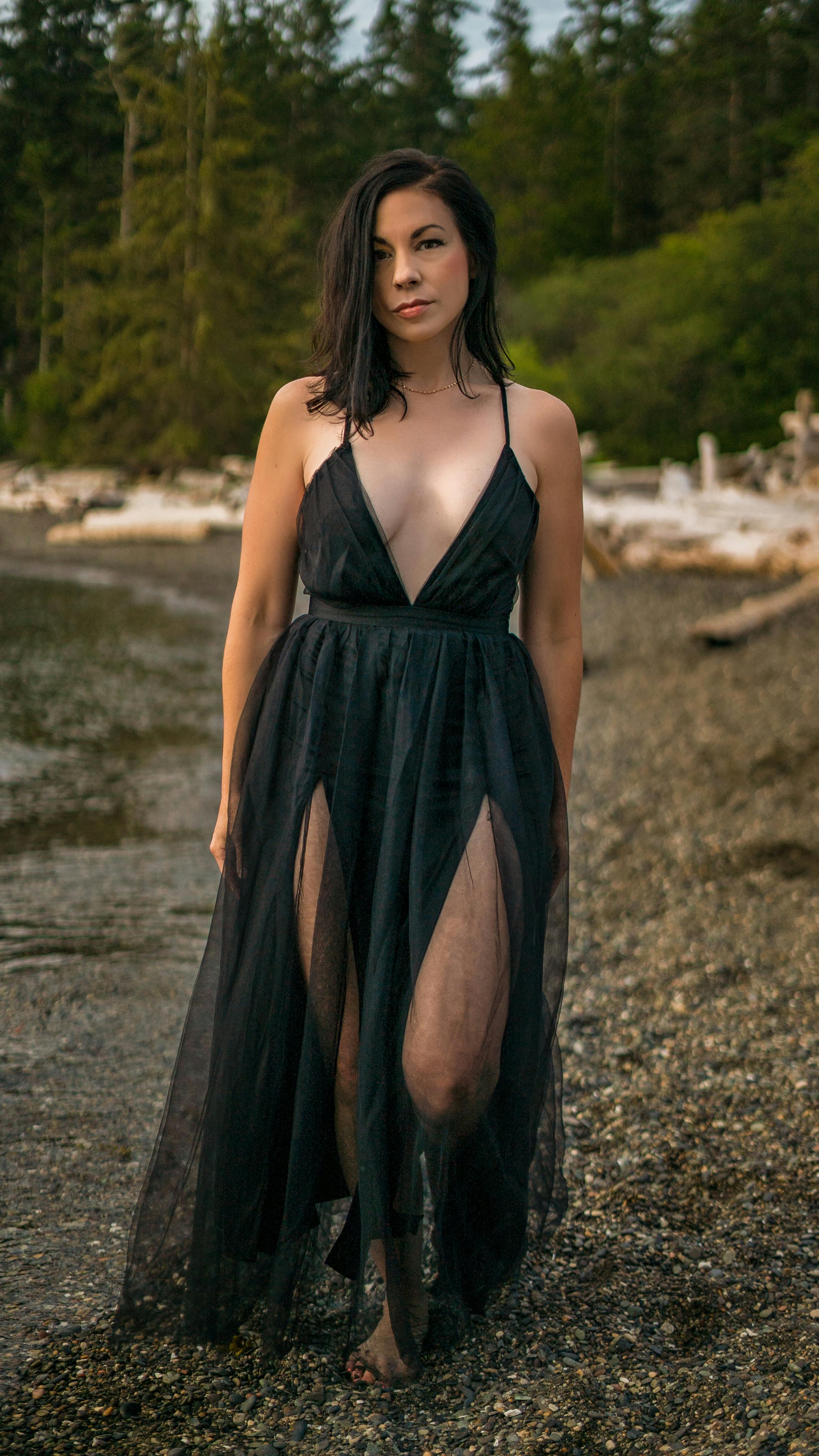 Sexy Woman in Black Dress Walking Barefoot Free Stock Photo Sexy Woman in Black Dress Walking Barefoot Free Stock Photo