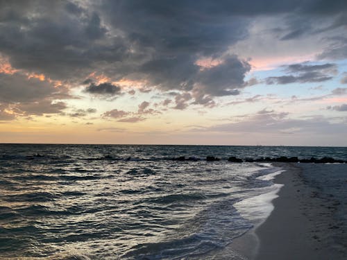 Free stock photo of above sea, beach sand, beach sunset Stock Photo