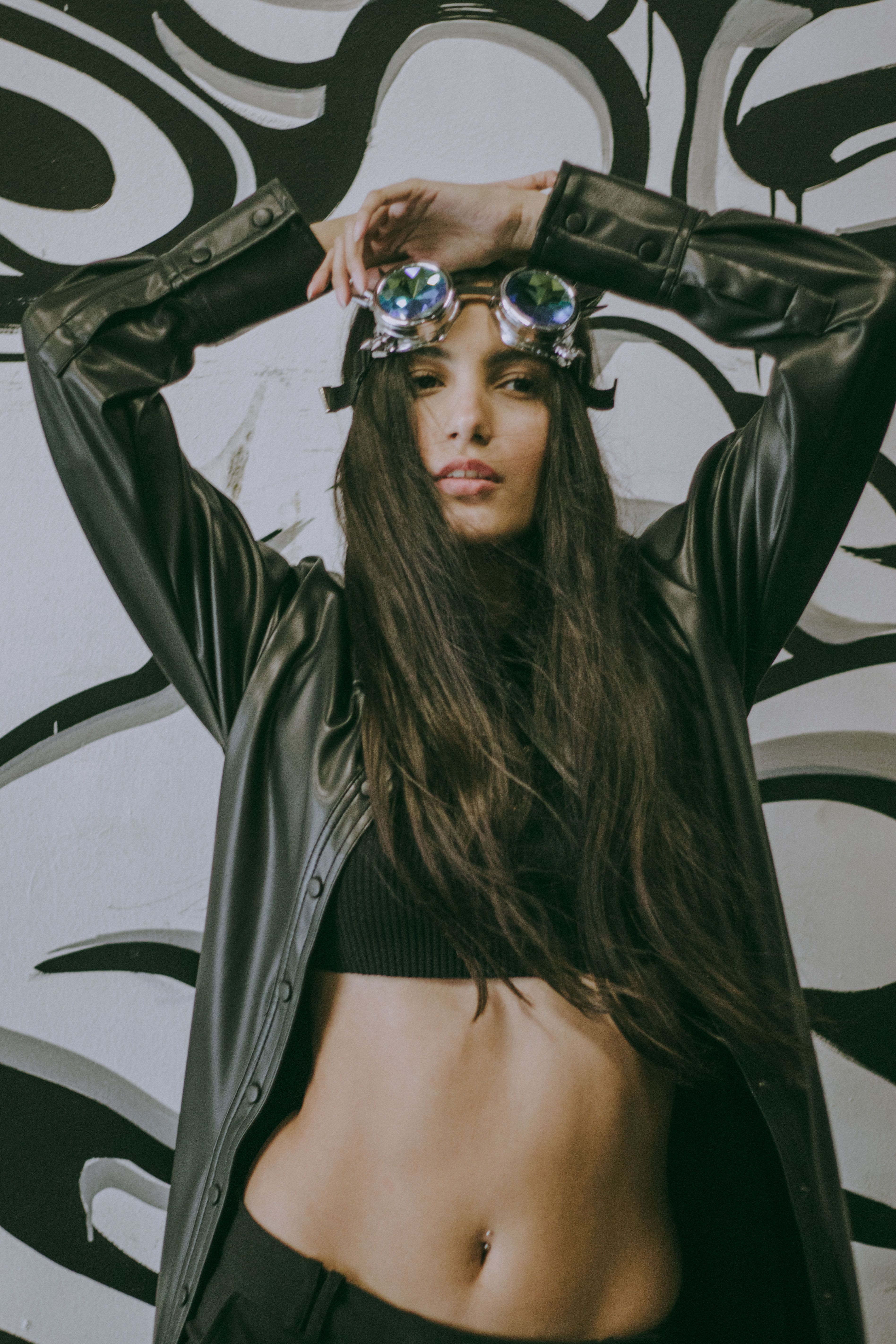 Woman in Black Leather Jacket and Goggles · Free Stock Photo