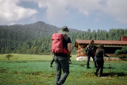 Group of Backpackers Hiking