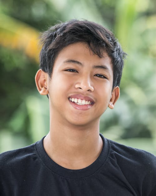 Boy in Black Shirt Taking Selfie