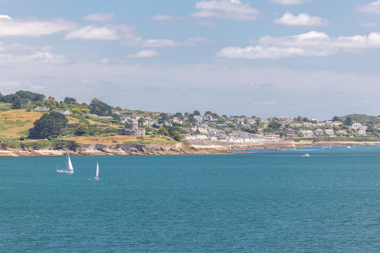 Sailboats Sailing At St. Mawes In England, United Kingdom