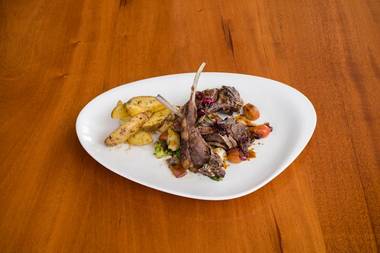 Delicious Lamb Chops On A Plate