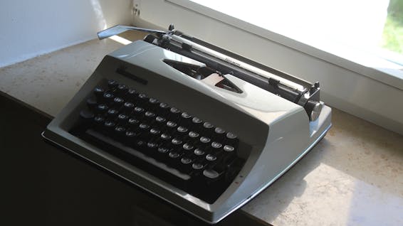 A White Mechanical Typewriter 