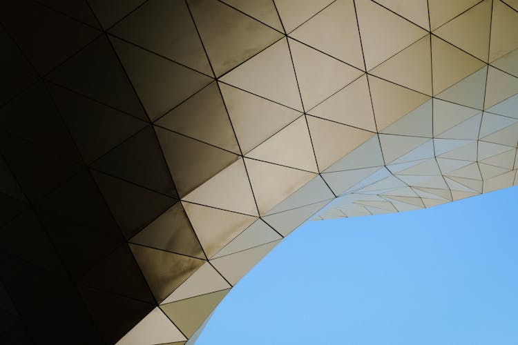 Golden Tiles On Modern Building