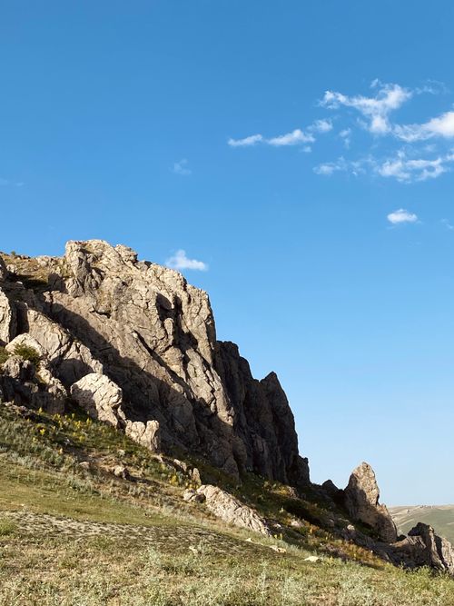 Free Stunning view of rocky terrain in Ağrı, Turkey with a clear blue sky overhead. Stock Photo
