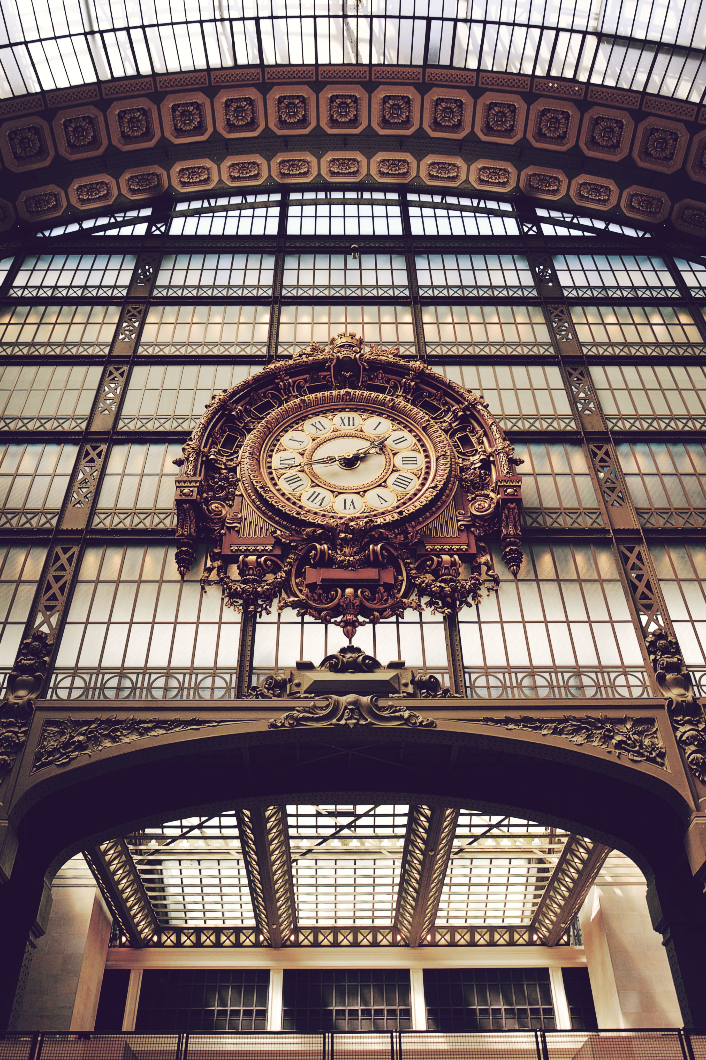 Clock of museum dorsay in paris free stock photo