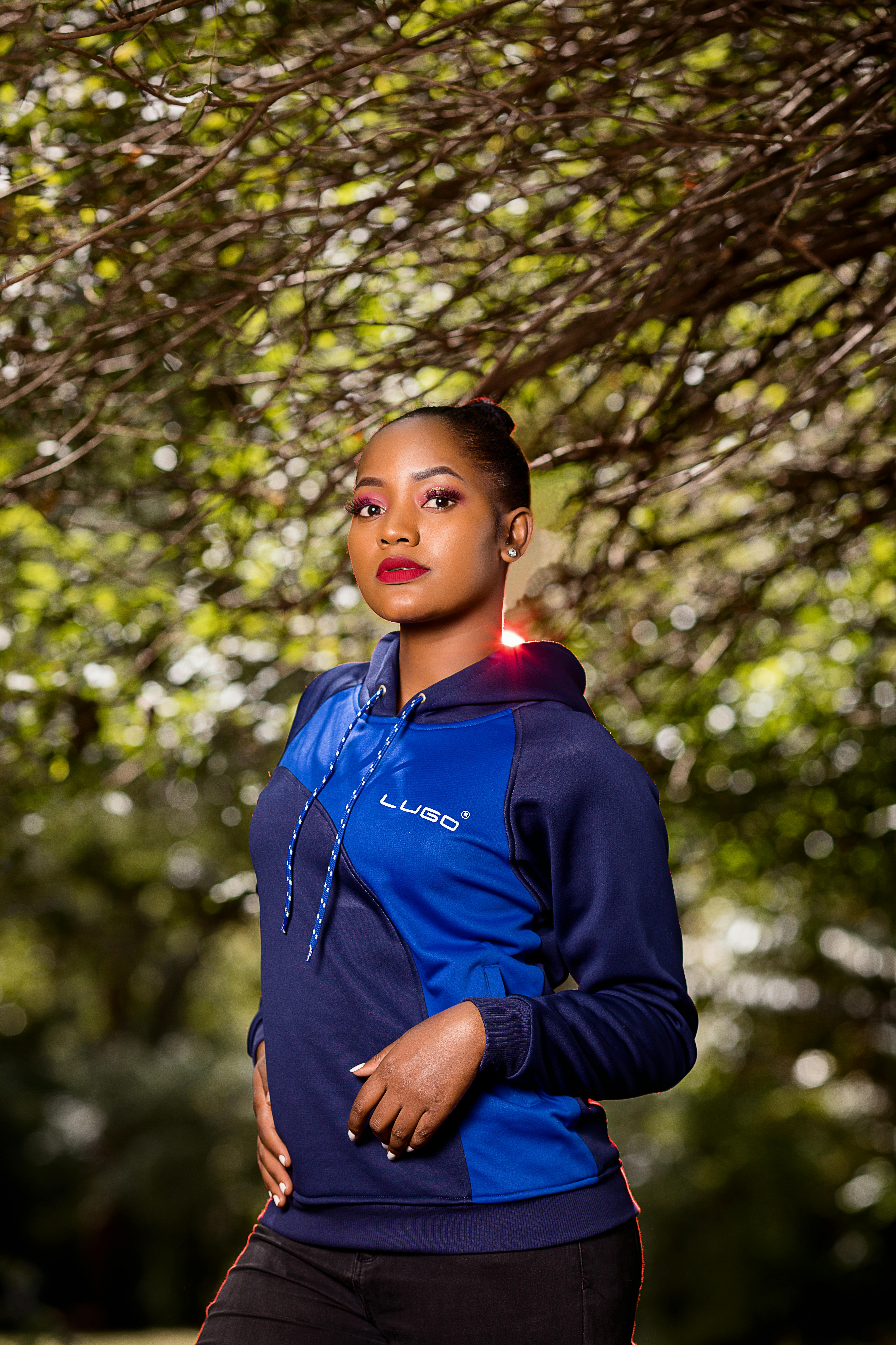 young woman in a hoodie