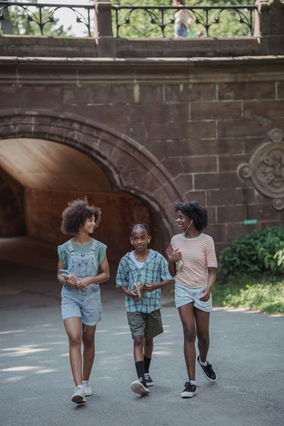 American girls in park