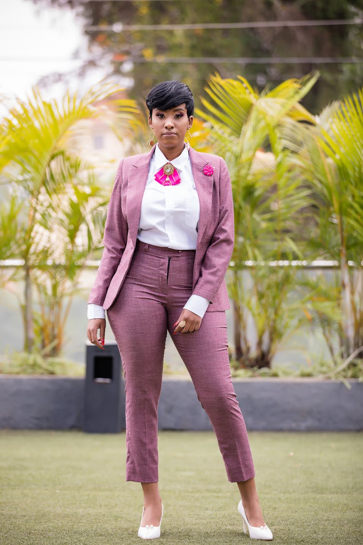 A Woman In Lavender Suit