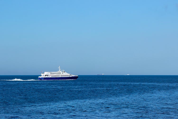 Cruise Ship Sailing On Sea