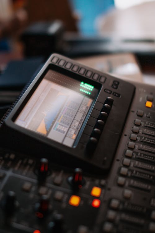 Close-up of a Display on an Electronic Console