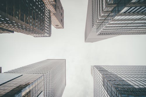 Walls of Skyscrapers in City