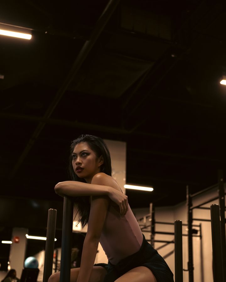 Athlete mid-session in a gym