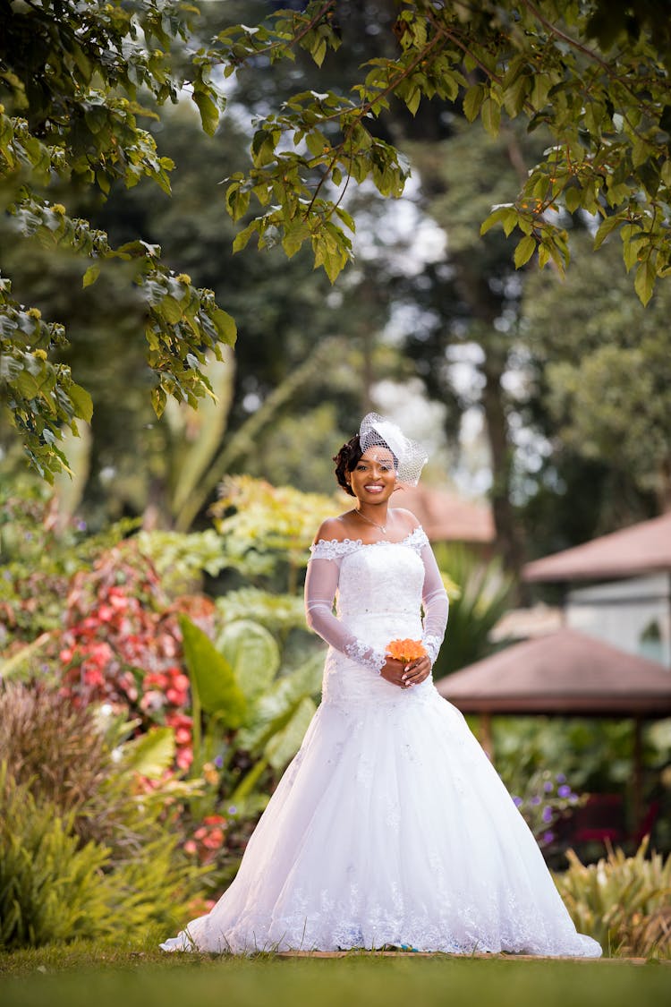 Woman Wearing White Wedding Dress