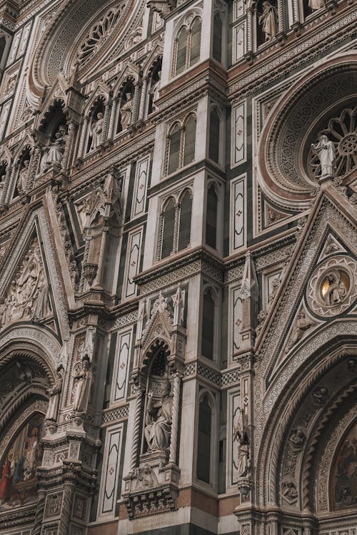 Gothic Facade of the Florence Cathedral 
