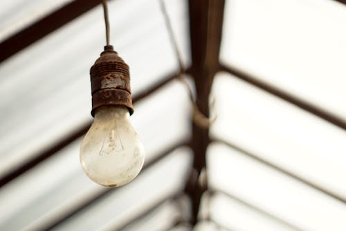 Free stock photo of light bulb, rust, vintage