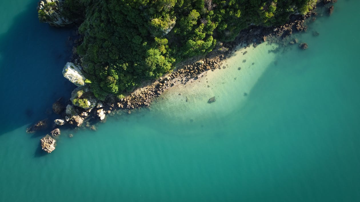 Drone Shot of a Coast and Sea